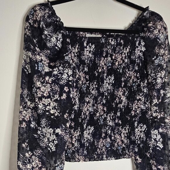 Laundry Black Stretchy Floral Blouse Small - Picture 4 of 10